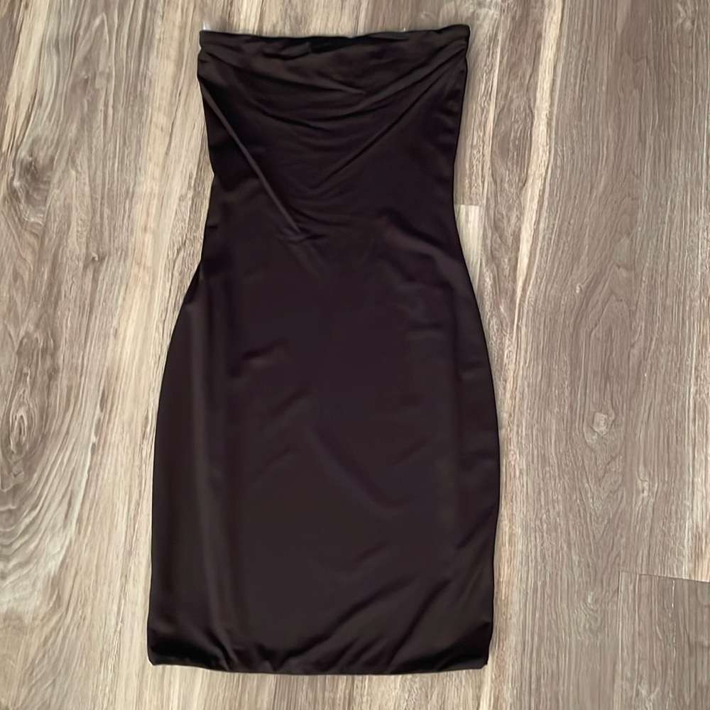 Meshki Strapless Black Bodycon Dress